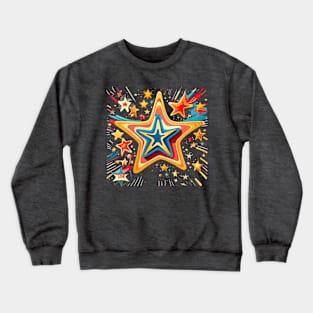 Stellar Charm - 'Star!' Amid Gleeful Explosions and Hearts Tee Crewneck Sweatshirt